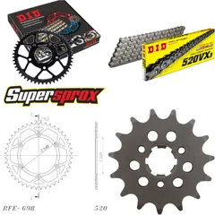 Kettensatz Stahl für: CAGIVA W16 600 95-99 15-44-116 DID520VX3 Clip