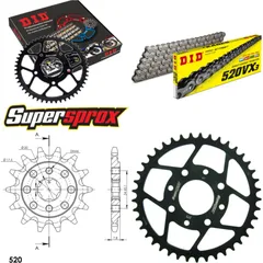 Chain Kit - Steel - for: HONDA VT125 C Shadow 99-08 14-41-112 DID520VX3 endless