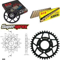 Chain Kit - Steel - for: HONDA CRM125 95-99 14-38-108 DID520VX3(G&B) rivet