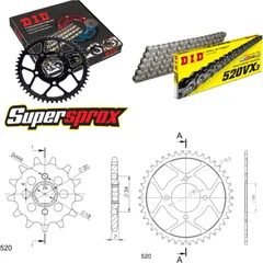 Chain Kit - Steel - for: HONDA MTX200 RW 83-88 13-42-104 DID520VX3 rivet
