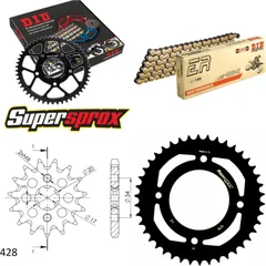 Kettensatz Stahl für: HONDA CBF125 09-15 16-42-118 DID428NZ(G&B) Clip