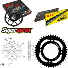 Chain Kit - Steel - for: HONDA CBF125 09-15 16-42-118 DID428VX rivet