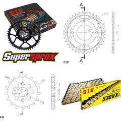 Chain Kit - Steel - for: HONDA CM400 T 79-80 16-35-102 DID530VX3(G&B) rivet
