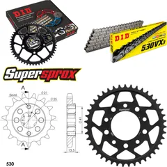 Chain Kit - Steel - for: HONDA VF500 F/F2 Interceptor 84-87 15-43-108 DID530VX3 rivet