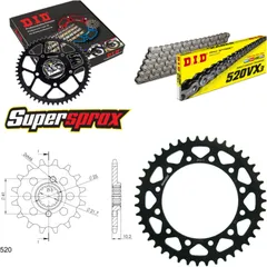 Chain Kit - Steel - for: HONDA FX650 Vigor 97-00/SLR650 97-00 14-43-108 DID520VX3 endless