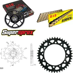Chain Kit - Steel - for: HONDA FMX650 05-07 14-42-110 DID520VX3(G&B) endless
