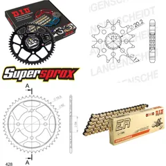 Chain Kit - Steel - for: YAMAHA TZR50 80-99 12-47-132 DID428NZ(G&B) Clip