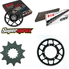 Kettensatz Stahl PEUG/YAM XP6 Supermoto Top Road 50 07 11-58-132 DID420V Clip