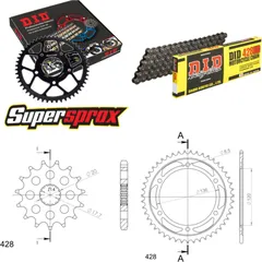 Chain Kit - Steel - for: YAMAHA TZR125 /R [IT] 80km/h 93-99 13-47-136 DID428HD Clip