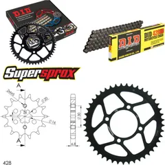 Chain Kit - Steel - for: YAMAHA YBR125 07-15 14-45-118 DID428HD Clip
