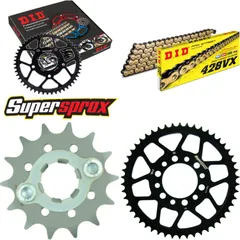 Kettensatz Stahl für: YAMAHA TW125 99-01/TW200 95-15 14-50-122 DID428VX(G&B) Niet