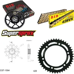 Chain Kit - Steel - for: YAMAHA YBR250 07-13 15-44-132 DID428VX(G&B) endless