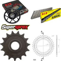 Chain Kit - Steel - for: YAMAHA SRX600 87-90 15-37-104 DID520VX3 endless