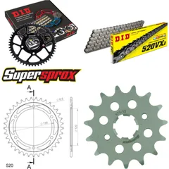 Chain Kit - Steel - for: YAMAHA SRX600 86-86 15-37-104 DID520VX3 endless