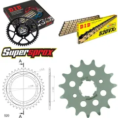 Chain Kit - Steel - for: YAMAHA SRX600 86-86 15-37-104 DID520VX3(G&B) endless