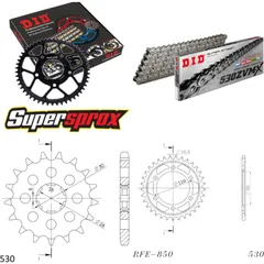 Chain Kit - Steel - for: YAMAHA XS650 73-76/XS650 /SE 77-84 17-33-104 DID530ZVM-X rivet