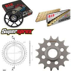 Chain Kit - Steel - for: YAMAHA SZR660 94-98 15-39-110 DID520ZVM-X(G&G) endless