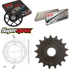 Chain Kit - Steel - for: YAMAHA FZ750 91-94 17-43-110 DID530ZVM-X(S&S) rivet