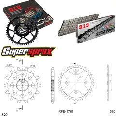 Chain Kit - Steel - for: BOMBARDIER DS450 08-12 14-42-098 DID520ZVM-X rivet
