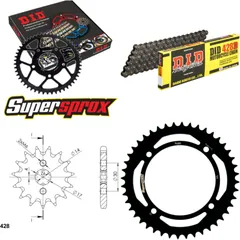 Kettensatz Stahl für: KAWASAKI KLX125 D D-Tracker 10-14 14-44-122 DID428D Clip