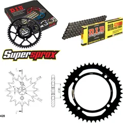 Chain Kit - Steel - for: KAWASAKI KLX125 D D-Tracker 10-14 14-44-122 DID428HD Clip