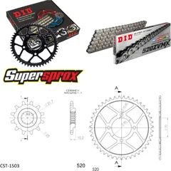 Chain Kit - Steel - for: KAWASAKI KFX250 Mojave KSF [US] 87-04 12-43-090 DID520ZVM-X rivet