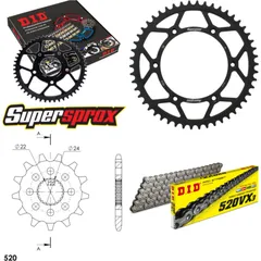 Chain Kit - Steel - for: HUSQVARNA CR125 09-13 13-50-112 DID520VX3 endless