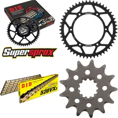 Chain Kit - Steel - for: HUSQVARNA TC250 04-05/TE250 04-10 13-50-116 DID520VX3(G&B) rivet