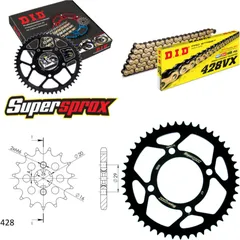 Kettensatz Stahl für: SUZUKI RG125 F 92-95 16-47-130 DID428VX(G&B) Niet