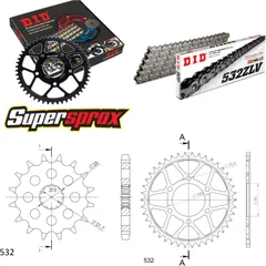 Chain Kit - Steel - for: SUZUKI GSX-R 1100 93-94 15-42-114 DID532ZLV rivet