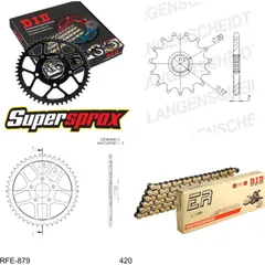 Chain Kit - Steel - for: RIEJU RS1 50 98-04/RS1 50 Evolution 9 12-44-126 DID420NZ3(G&B) Clip
