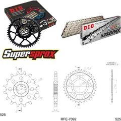 Chain Kit - Steel - for: BENELLI TNT899 /Sport 07-15/Tornado 9 16-44-110 DID525ZVM-X(S&S) rivet