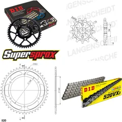 Kettensatz Stahl für: HYOSUNG GT250 Naked 04-06/GT250 R Nak 14-46-112 DID520VX3 Endlos