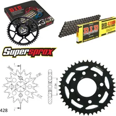 Chain Kit - Steel - for: KYMCO Hipster 125 2V 01-04/Hipster 12 16-41-124 DID428HD Clip