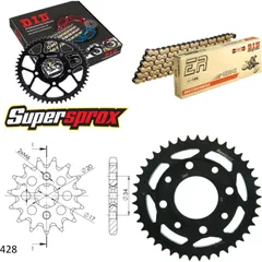 Chain Kit - Steel - for: KYMCO Hipster 125 2V 01-04/Hipster 12 16-41-124 DID428NZ(G&B) Clip