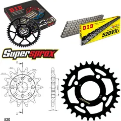 Chain Kit - Steel - for: KYMCO Maxxer 50 07-14/MXer 50 03-06 14-30-078 DID520VX3 Clip