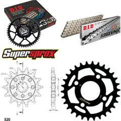 Chain Kit - Steel - for: KYMCO Maxxer 50 07-14/MXer 50 03-06 14-30-078 DID520ZVM-X(S&S) rivet