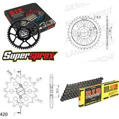 Chain Kit - Steel - for: E-Ton Lightning AXL-50 99-03/Thunder 19-28-078 DID420D Clip