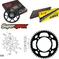 Kettensatz Alu schwarz für: BETA RR125 Motard 07-14 13-50-126 DID428VX Clip