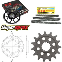 Kettensatz Alu schwarz für: APRILIA RXV450 06-14/SXV450 0 15-48-114 DID520NZ Clip