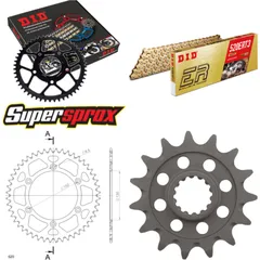 Kettensatz Alu schwarz für: APRILIA RXV450 06-14/SXV450 0 15-48-114 DID520ERT2(G&G) Clip