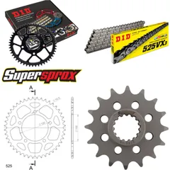 Kettensatz Alu schwarz für: APRILIA SL750 Shiver /GT 08-15 16-44-108 DID525VX3 Endlos