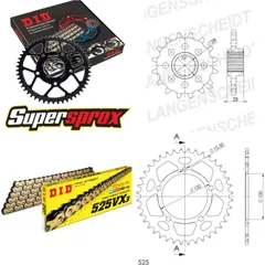 Kettensatz Alu schwarz für: APRILIA NA850 Mana /GT 08-14 18-40-100 DID525VX3(G&B) Endlos