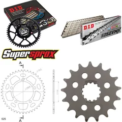 Kettensatz Alu schwarz für: BMW S1000 RR 12-14/S1000 XR 15- 17-45-118 DID525ZVM-X(S&S) Niet