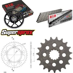 Kettensatz Alu schwarz für: TRIUMPH Daytona 955 I [5 x Ø1 19-44-106 DID530ZVM-X Endlos