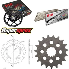 Kettensatz Alu schwarz für: TRIUMPH Daytona 955 I [5 x Ø1 19-44-106 DID530ZVM-X(S&S) Endlos