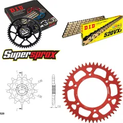 Kettensatz Alu rot HM CRE125 Enduro 04-06/CRE250 F E 13-49-116 DID520VX3(G&B) Niet