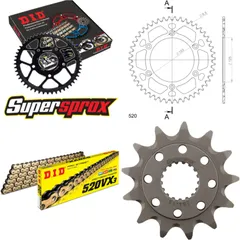 Kettensatz Alu rot HM CRF250 Supermotard 04-06 13-40-112 DID520VX3(G&B) Niet