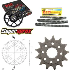 Kettensatz Alu rot HM CRF450 Supermotard 04-06/CRM45 13-47-114 DID520NZ Clip