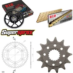 Kettensatz Alu rot HM CRF450 Supermotard 04-06/CRM45 13-47-114 DID520ZVM-X(G&G) Niet